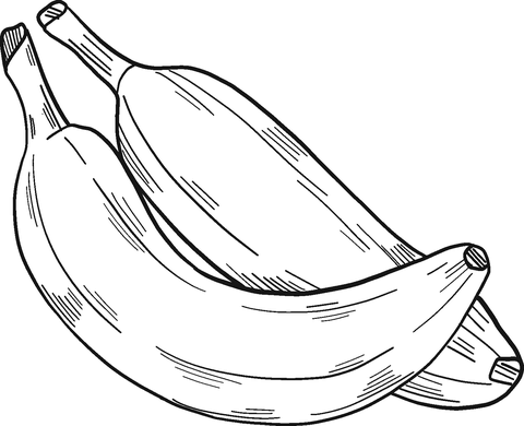 Two Bananas Coloring Page